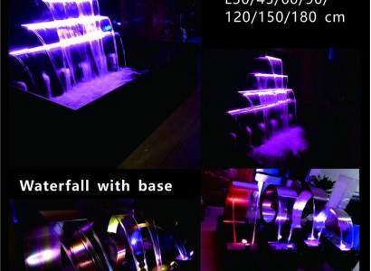 Wasserfall Brunnen Pool Edelstahl Wasserspiele Dekoration Anlage Schwimmbecken